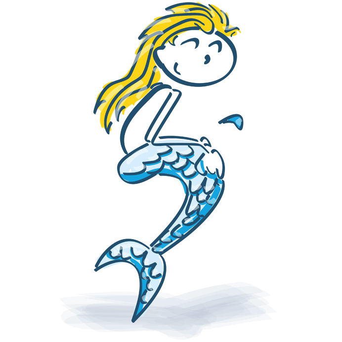 47653069 - stick figure as mermaid